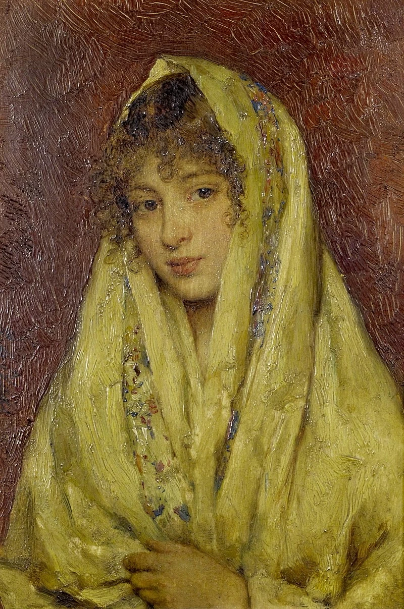 Ragazza con uno scialle giallo